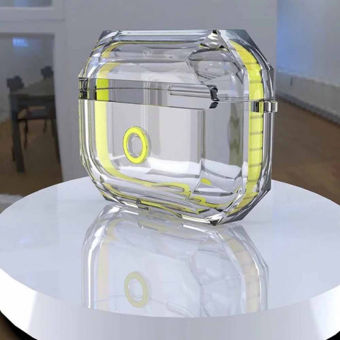 Чехол на AirPods Pro Shockproof Transparent Lime